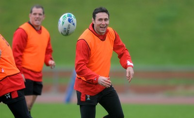 05.10.11 - Wales Rugby Training - Stephen Jones during training. 