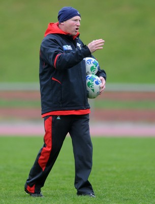 05.10.11 - Wales Rugby Training - Wales kicking coach Neil Jenkins during training. 