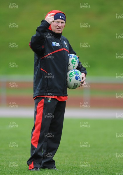 05.10.11 - Wales Rugby Training - Wales kicking coach Neil Jenkins during training. 