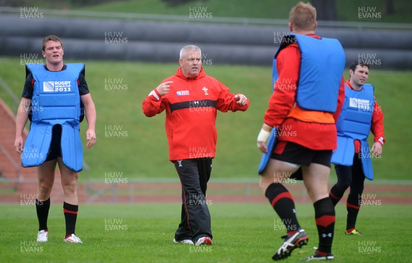 05.10.11 - Wales Rugby Training - Wales head coach Warren Gatland during training. 