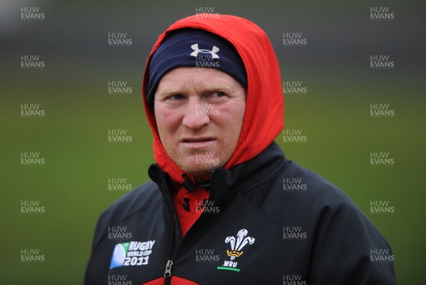 05.10.11 - Wales Rugby Training - Wales kicking coach Neil Jenkins during training. 