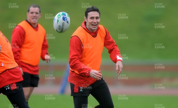 05.10.11 - Wales Rugby Training - Stephen Jones during training. 