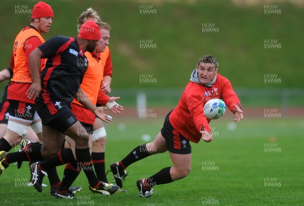 05.10.11 - Wales Rugby Training - Huw Bennett during training. 
