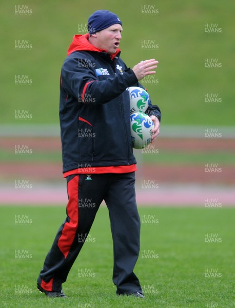 05.10.11 - Wales Rugby Training - Wales kicking coach Neil Jenkins during training. 
