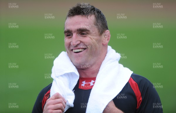05.10.11 - Wales Rugby Training - Huw Bennett during training. 