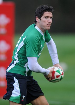05.11.09 - Wales Rugby Training - James Hook in action during training. 