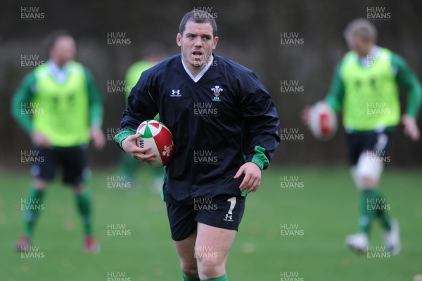 05.11.09 - Wales Rugby Training - Paul James in action during training. 