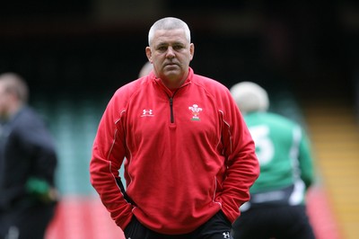 06.02.09 - Wales Rugby Training - Wales coach, Warren Gatland looks on during training 