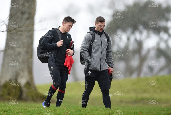 060218 - Wales Rugby Training - Josh Adams and George North during training
