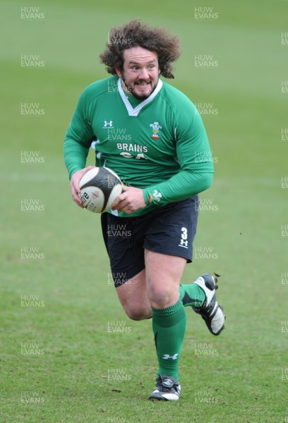 06.03.09 - Wales Rugby Training - Adam Jones in action during training. 