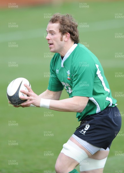 06.03.09 - Wales Rugby Training - Alun Wyn Jones in action during training. 