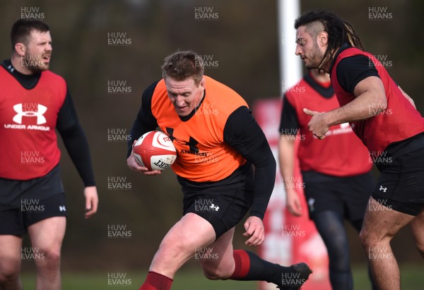 060318 - Wales Rugby Training - Bradley Davies during training