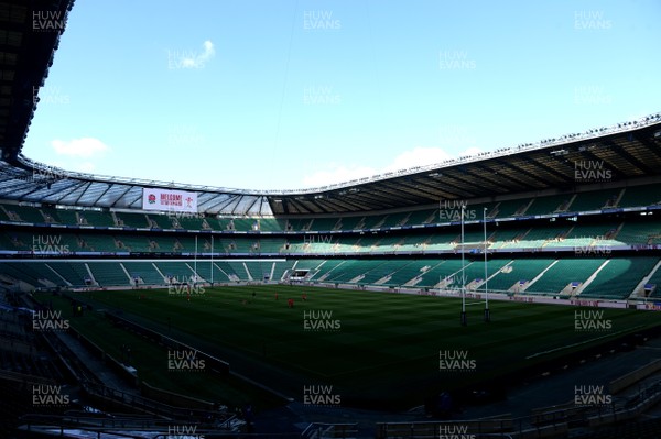 060320 - Wales Rugby Training - A general view of Twickenham Stadium during training
