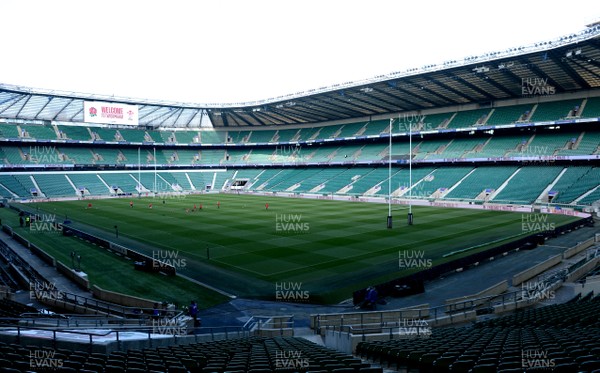 060320 - Wales Rugby Training - A general view of Twickenham Stadium during training