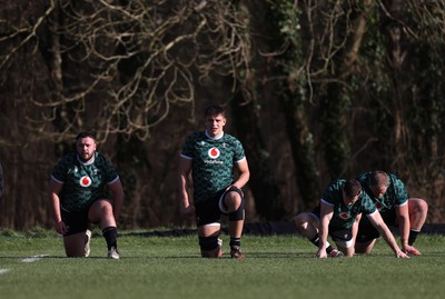 060324 - Wales Rugby Training in the week leading up to their 6 Nations game with France - Dafydd Jenkins during training