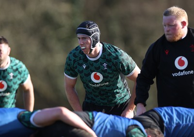 060324 - Wales Rugby Training in the week leading up to their 6 Nations game with France - Adam Beard during training