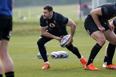 060325 - Wales Rugby Training ahead of their 6 Nations games against Scotland on the weekend - Tomos Williams during training