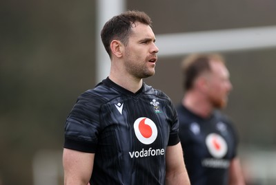 060325 - Wales Rugby Training ahead of their 6 Nations games against Scotland on the weekend - Tomos Williams during training