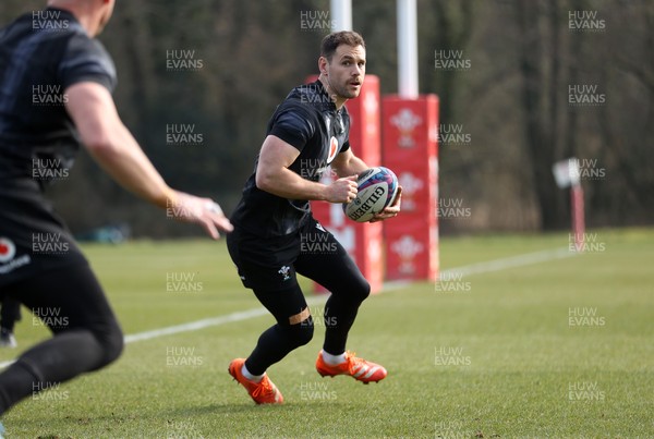 060325 - Wales Rugby Training ahead of their 6 Nations games against Scotland on the weekend - Tomos Williams during training