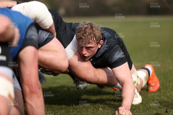 060325 - Wales Rugby Training ahead of their 6 Nations games against Scotland on the weekend - Jac Morgan during training