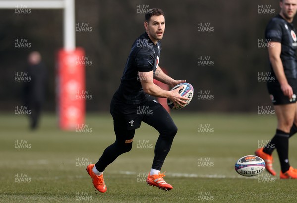 060325 - Wales Rugby Training ahead of their 6 Nations games against Scotland on the weekend - Tomos Williams during training