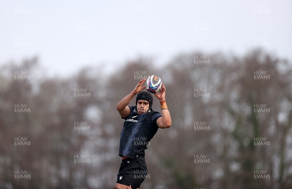 060325 - Wales Rugby Training ahead of their 6 Nations games against Scotland on the weekend - Dafydd Jenkins during training