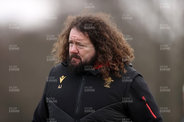 060325 - Wales Rugby Training ahead of their 6 Nations games against Scotland on the weekend - Adam Jones, Scrum Coach during training