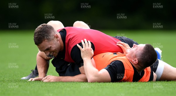 060719 - Wales Rugby Training - George North and Steff Evans during training