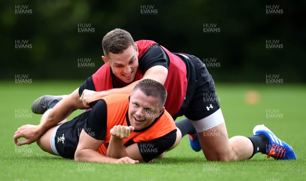 060719 - Wales Rugby Training - George North and Steff Evans during training