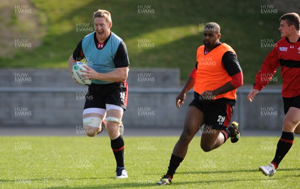 06.09.11 - Wales Rugby Training - Bradley Davies during training. 