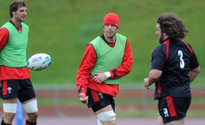 06.10.11 - Wales Rugby Training - Alun Wyn Jones during training. 