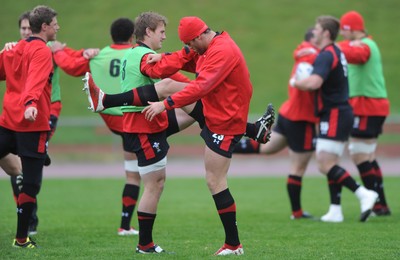 06.10.11 - Wales Rugby Training - Jamie Roberts and Jonathan Davies during training. 