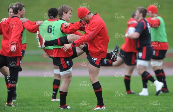 06.10.11 - Wales Rugby Training - Jamie Roberts and Jonathan Davies during training. 