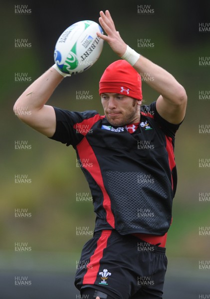 06.10.11 - Wales Rugby Training - Alun Wyn Jones during training. 