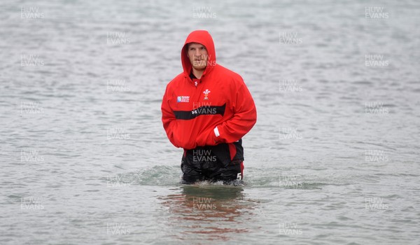 06.10.11 - Wales Rugby Training - Gethin Jenkins during a recovery session in the sea off Wellington waterfront. 