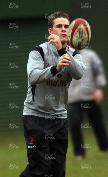 070206 - Wales Rugby Training Lee Byrne takes part in a training session ahead of his side's Six Nations clash against Scotland  