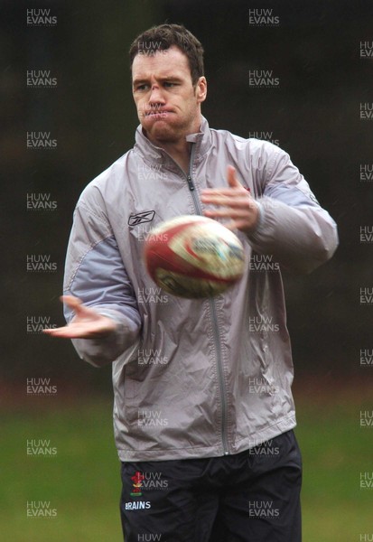 070206 - Wales Rugby Training Mark Jones takes part in a training session ahead of his side's Six Nations clash against Scotland  