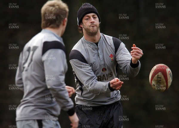 070206 - Wales Rugby Training Hal Luscombe takes part in a training session ahead of his side's Six Nations clash against Scotland  