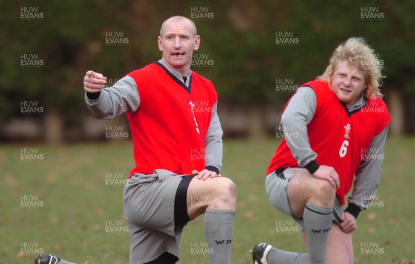 070206 - Wales Rugby Training - Gareth Thomas and Duncan Jones during training 