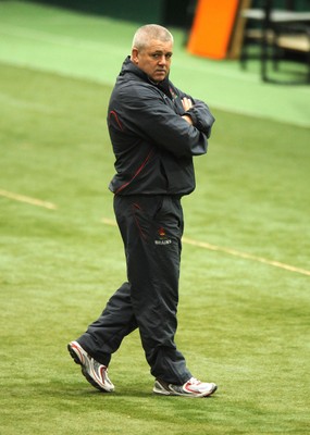 07.02.08 - Wales Rugby Training - Wales Coach, Warren Gatland looks on during training 