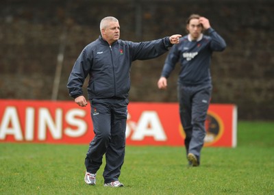 07.02.08 - Wales Rugby Training - Wales Coach, Warren Gatland makes a point during training 