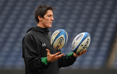 07.02.09 - Wales Rugby Training - James Hook in action during training. 