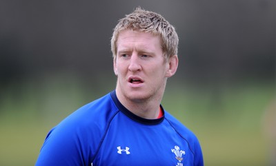 07.02.11 - Wales Rugby Training - Bradley Davies during training. 