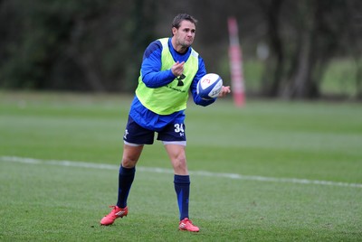 07.02.11 - Wales Rugby Training - Lee Byrne during training. 