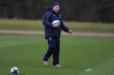 07.02.11 - Wales Rugby Training - Wales kicking coach Neil Jenkins during training. 
