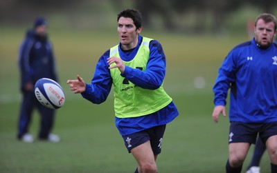 07.02.11 - Wales Rugby Training - James Hook during training. 