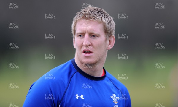 07.02.11 - Wales Rugby Training - Bradley Davies during training. 