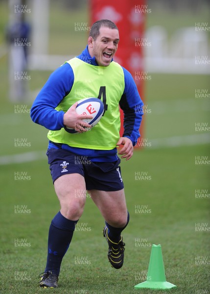 07.02.11 - Wales Rugby Training - Paul James during training. 