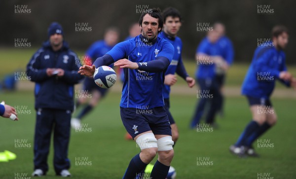 07.02.11 - Wales Rugby Training - Jonathan Thomas during training. 