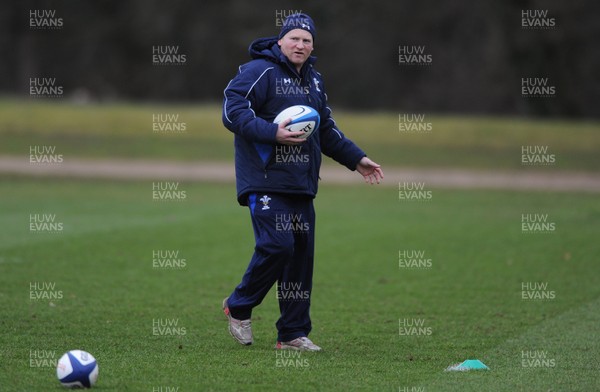 07.02.11 - Wales Rugby Training - Wales kicking coach Neil Jenkins during training. 